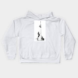 Vintage 1916 dogs and cat illustration Kids Hoodie